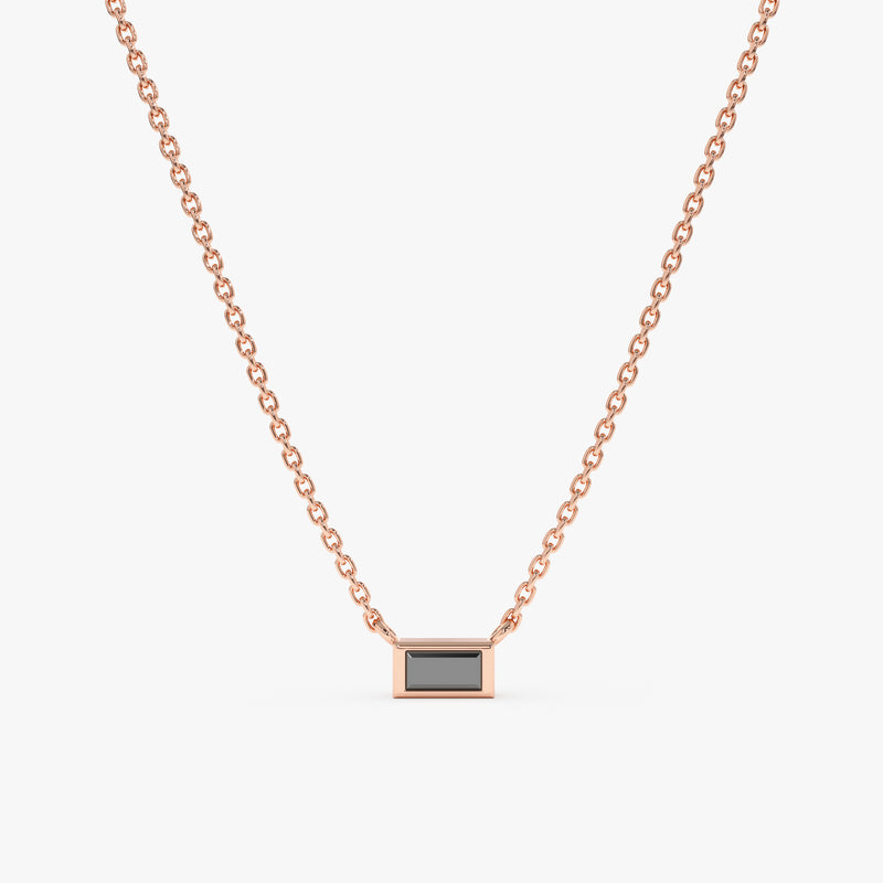 handmade 14k solid rose gold natural black diamond pendant