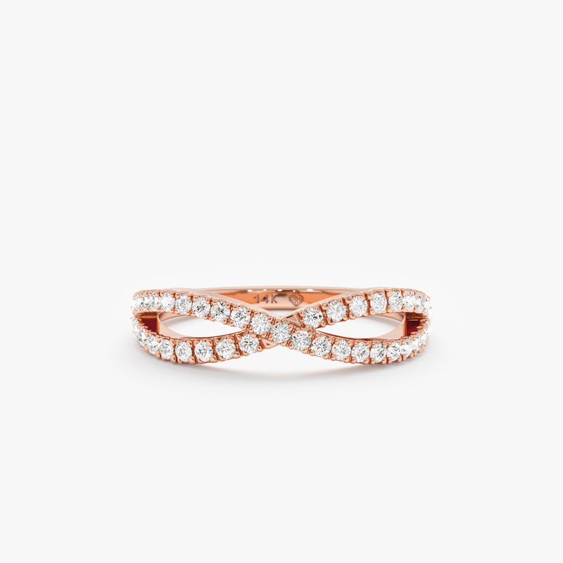 rose gold X ring