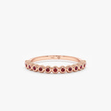Rose Gold Ruby Half Eternity Band