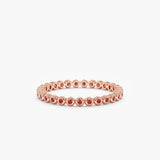 Rose Gold Bezel Ruby Eternity Band