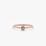 Rose Gold Blue Diamond Bezel Ring