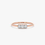 Rose gold baguette ring