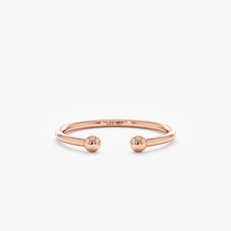 Rose gold open cuff ring
