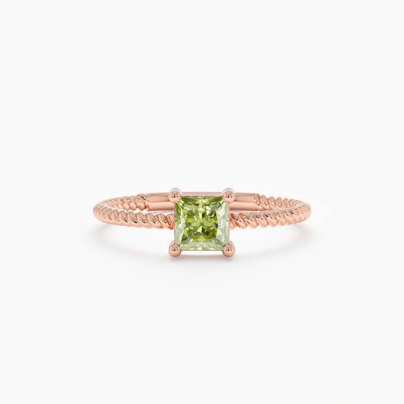 Rose Gold Peridot Ring