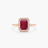 Large Rose Gold Ruby Diamond Ring