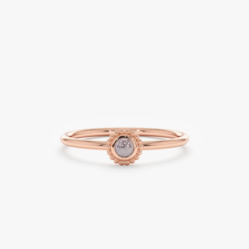 Rose Gold Labradorite Stacking Ring