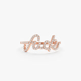 Rose Gold Cursive Diamond Fuck Ring