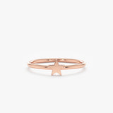 Minimalist White Gold Star Ring