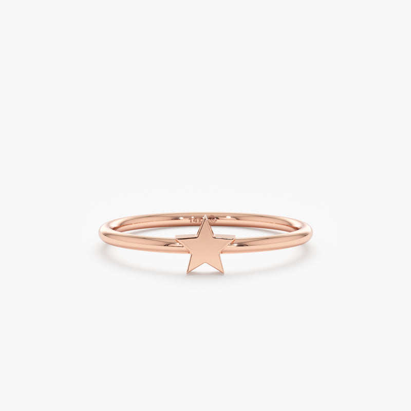 Minimalist White Gold Star Ring