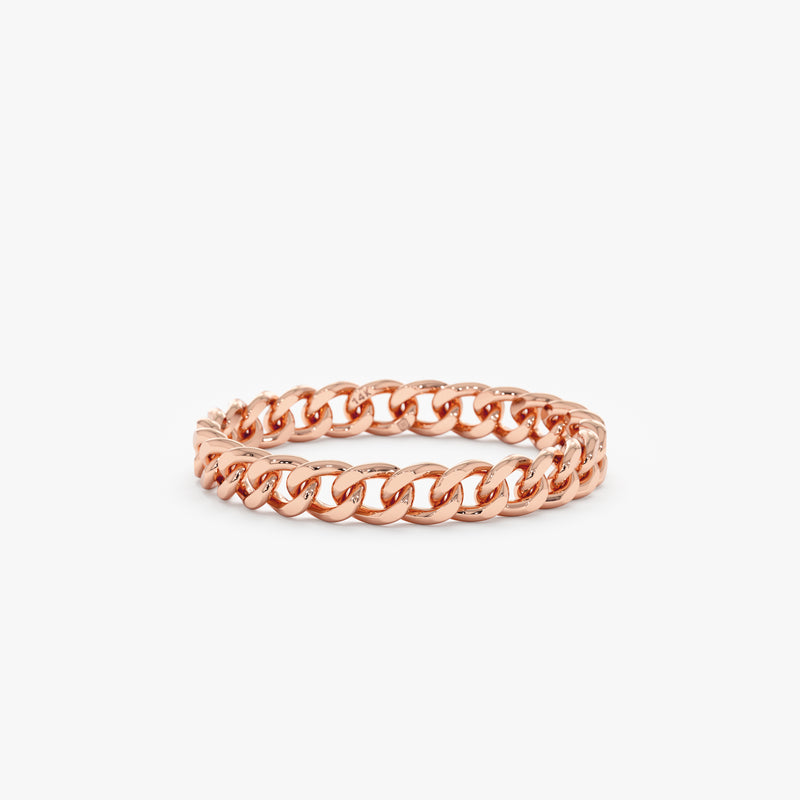 Rose Gold Cuban Chain Ring