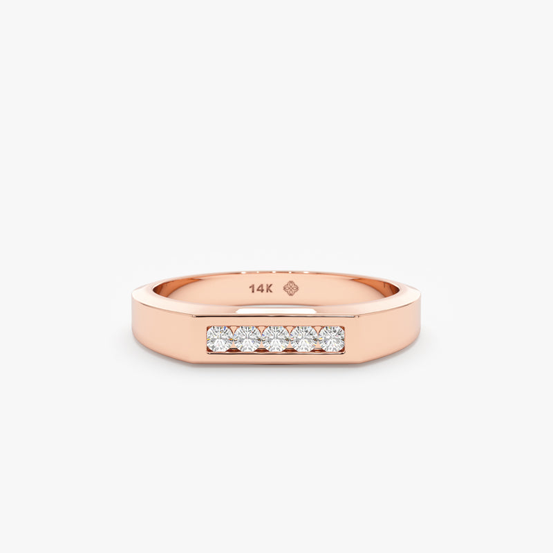 natural diamond rose gold ring