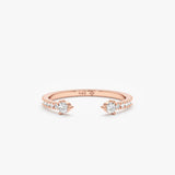 rose gold natural diamond cuff ring