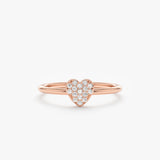 Rose Gold Diamond Heart Ring