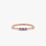 rose gold february birthstone band