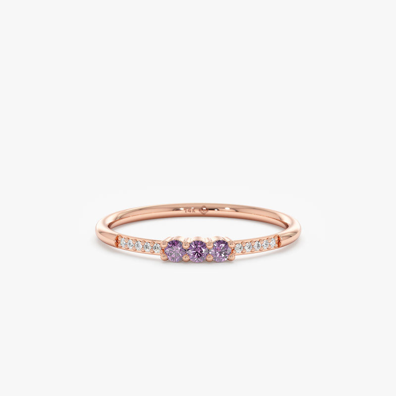 rose gold february birthstone band