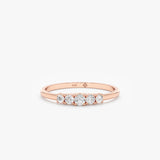 Rose Gold Graduated Diamond Ring