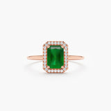 Rose Gold Emerald Engagement Ring
