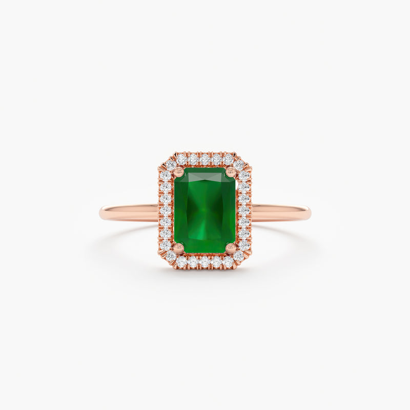 Rose Gold Emerald Engagement Ring