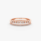 Rose Gold 2 Line Engagement Ring 