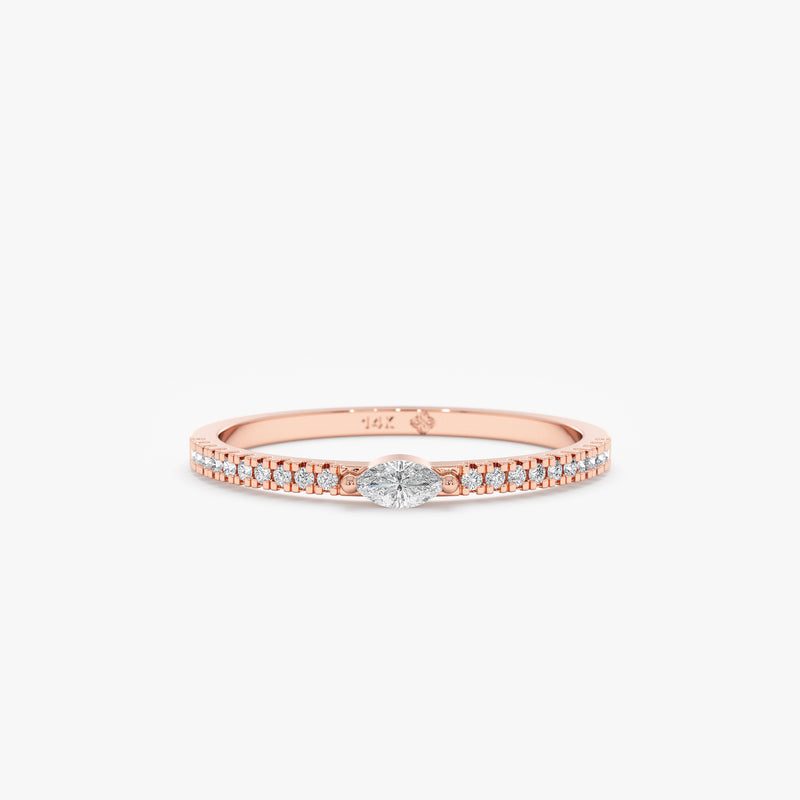 Rose gold marquise diamond ring