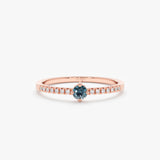 Rose Gold Diamond and Blue Topaz Ring