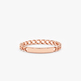 Rose Gold Cuban Chain ID Ring