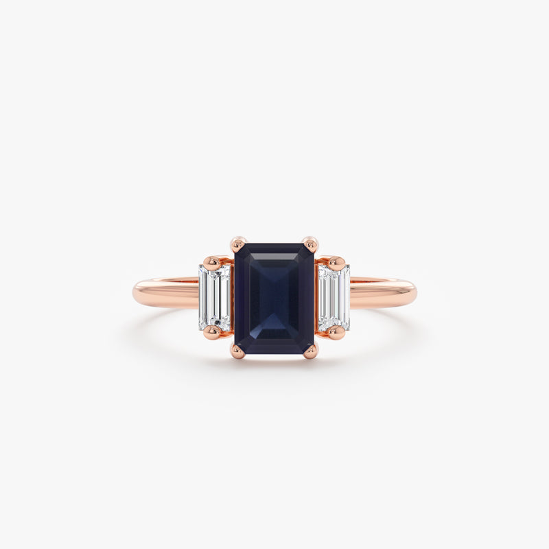 Rose Gold Diamond and Sapphire Band