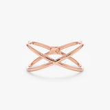 Dainty Rose Gold X Ring
