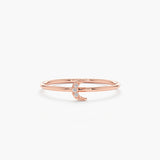 Rose Gold Mini Diamond Moon Ring