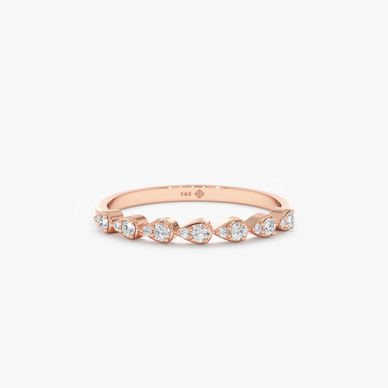 Rose Gold Drop Shape Stacking Ring