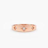 Rose Gold Diamond Starburst Ring