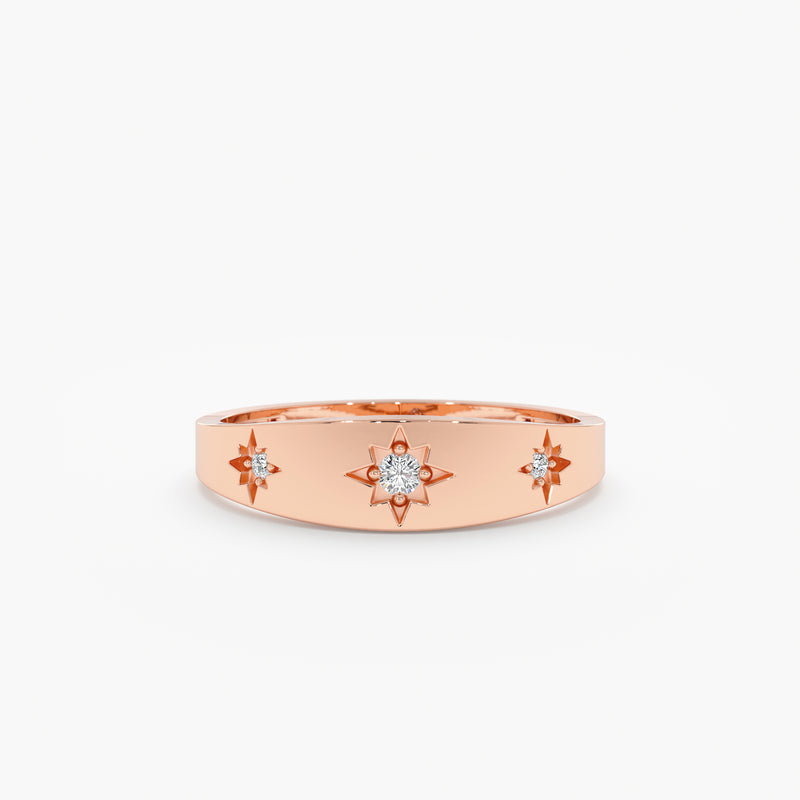 Rose Gold Diamond Starburst Ring