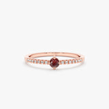 Rose Gold Diamond Garnet Ring
