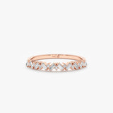Rose Gold Baguette Cluster band
