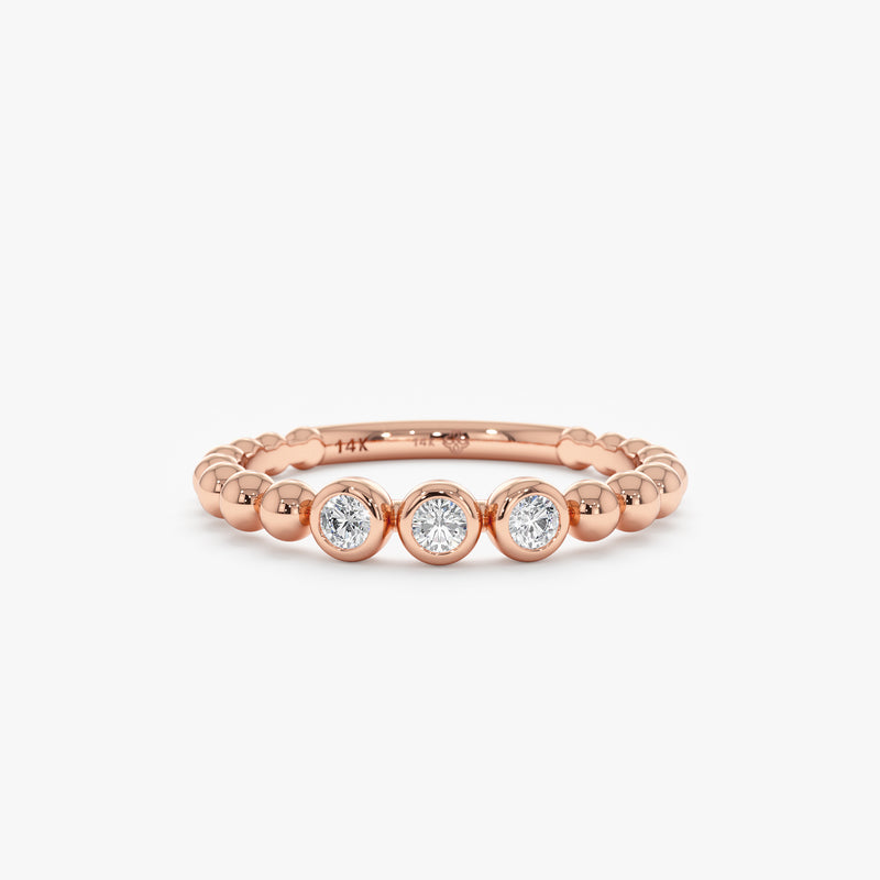 Rose Gold Diamond Bezel Ring