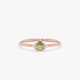 Rose Gold Peridot August Ring