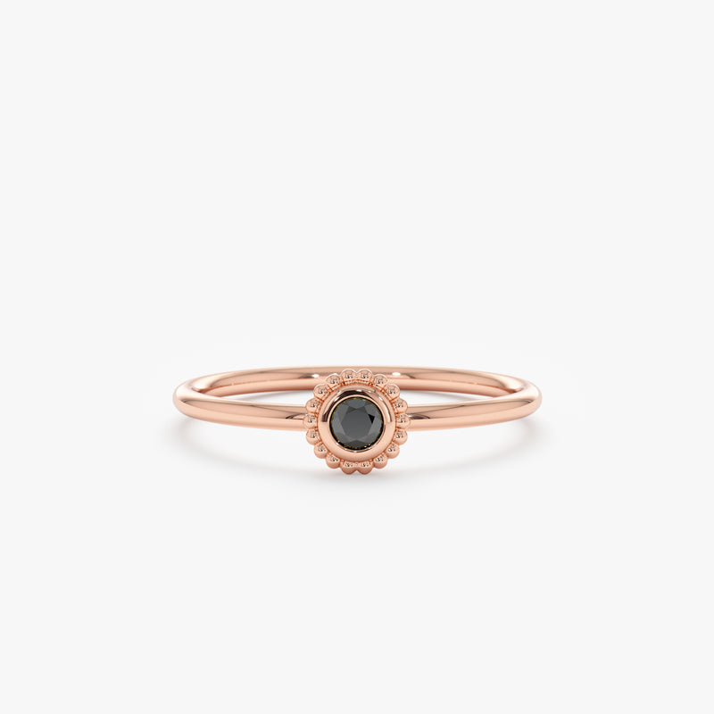 Rose Gold Black Onyx Ring