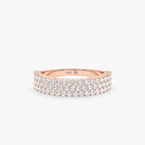rose gold thick natural diamond band