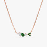 rose gold may birthstone emerald april birthstone diamond necklace