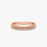 Rose Gold Beaded Diamond Band