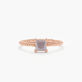 Rose Gold Prong Set Labradorite Ring