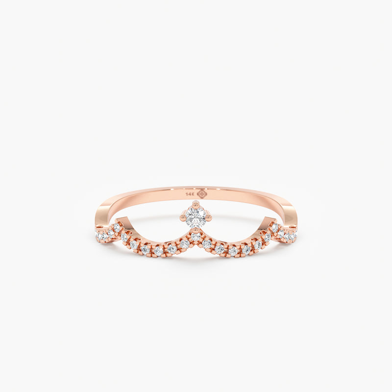 Rose gold tiara ring ring
