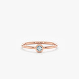 Rose Gold Aquamarine Bezel Ring