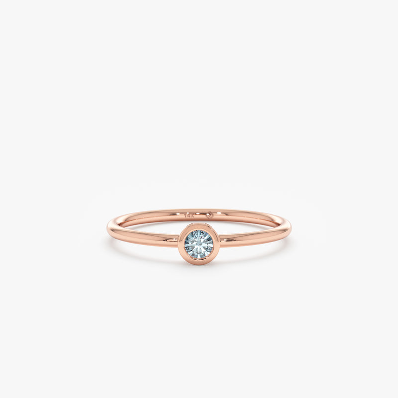 Rose Gold Aquamarine Bezel Ring