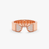 rose gold natural diamond cuff band