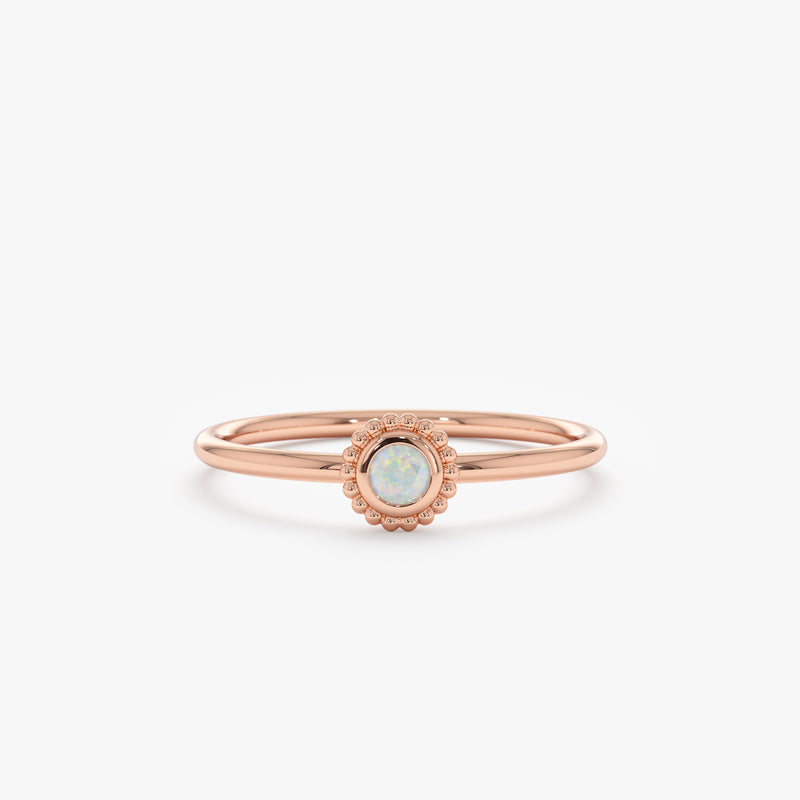 Rose Gold Natural Opal Ring