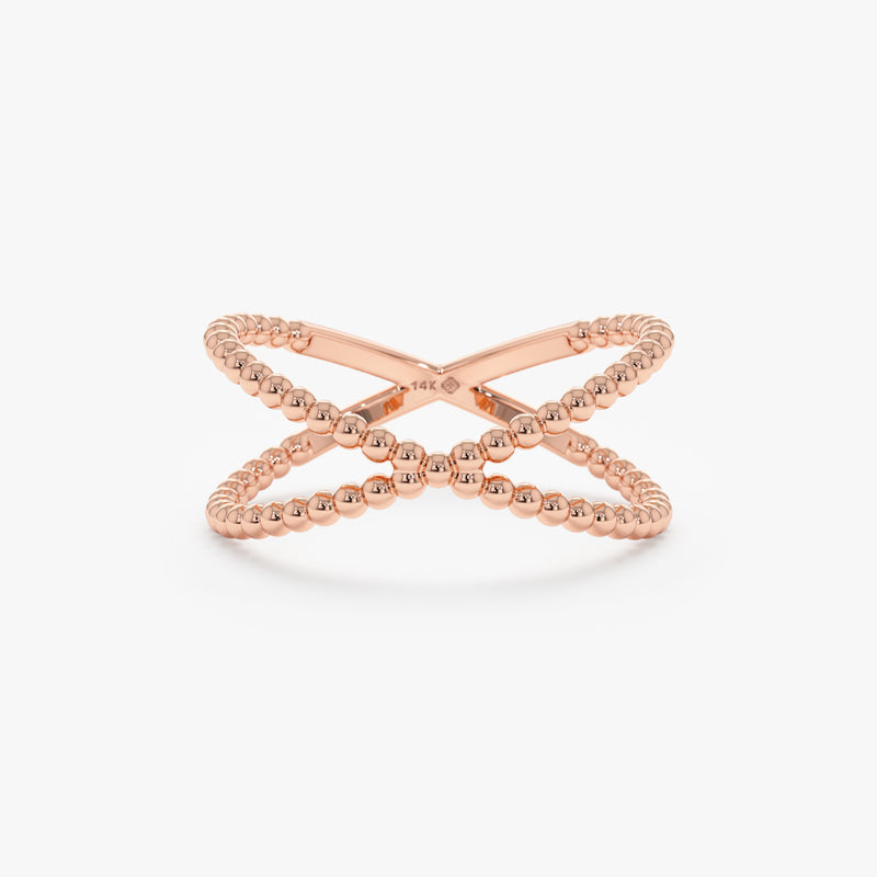 Rose Gold X Ring