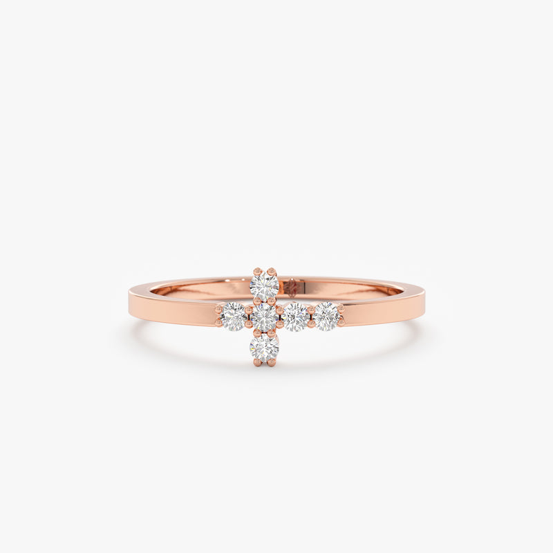 rose gold prong set ring