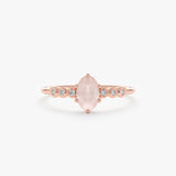 Rose gold rose quartz ring