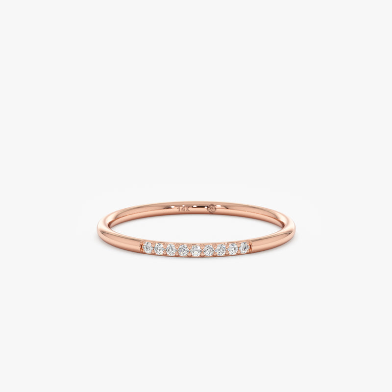 Rose Gold Thin Diamond Ring